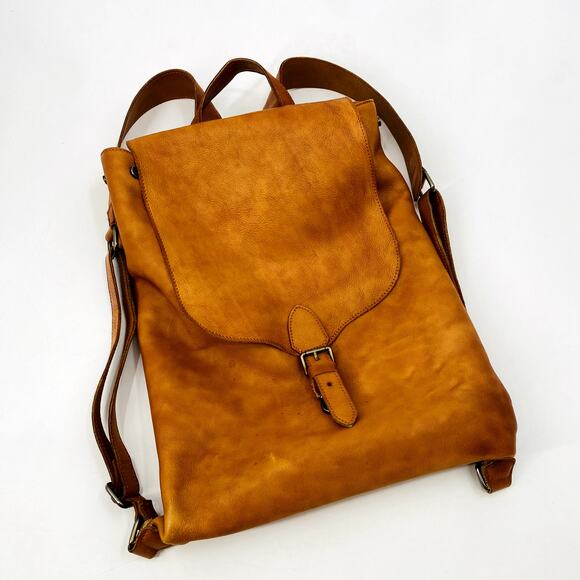 Handbags - Brown leather backpack